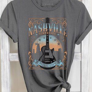 Nashville Tennessee Music City Graphic Tee, Southern, Country Music Tshirt